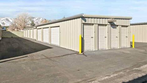 Exterior of storage units at Hanes Storage in Flagstaff, Arizona.